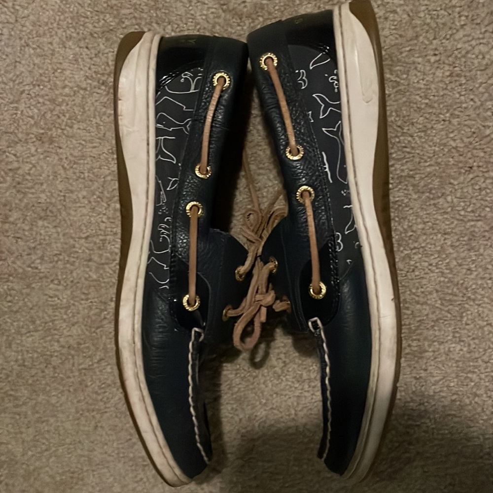 Sperry Topsiders boat shoes with WHALES